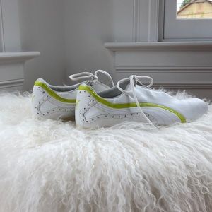 Puma white & lime golf shoes w/ soft spikes W9.5
